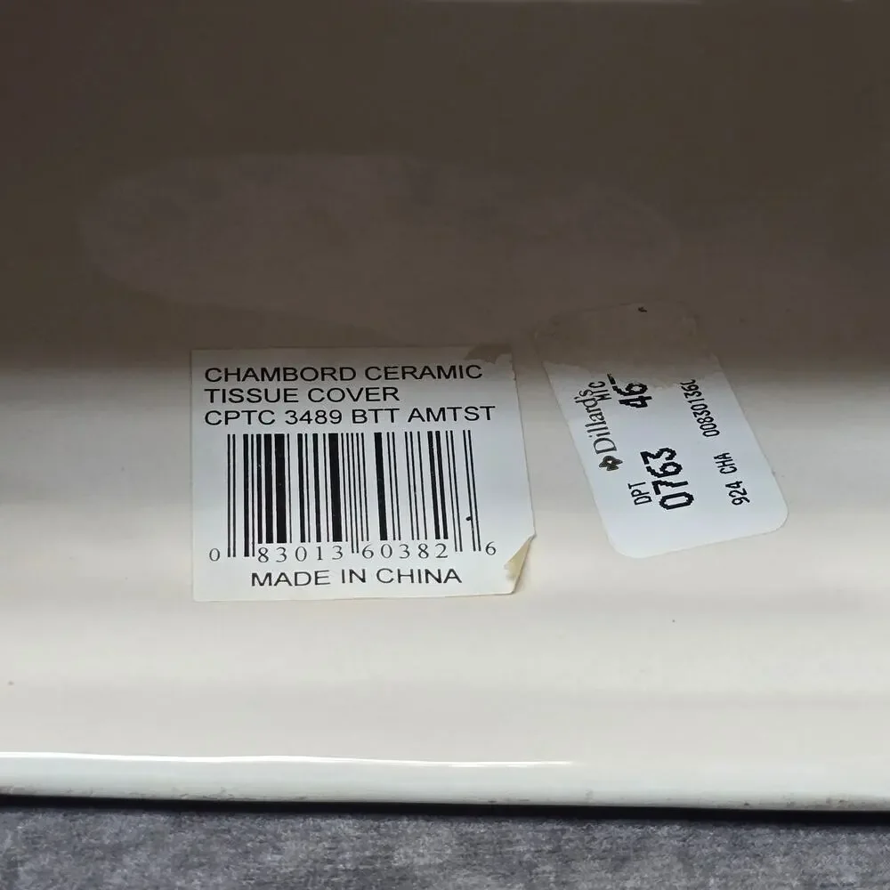Dillard's Croscill Chambord Ceramic Amethyst Floral Design Tissue Box Cover